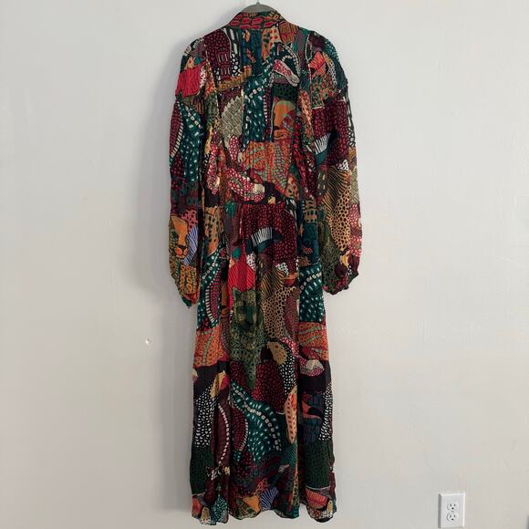 Farm Rio Fauna Mix Multicolor V Neckline Maxi Dress - Picture 9 of 12